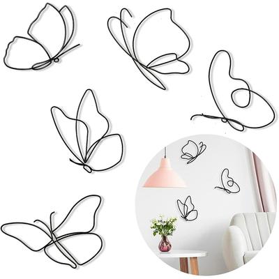 Metal Butterfly Wall Decor (5 Butterflies) Butterfly Metal Wall Art Metal Butterfly Wall Decor Five Pieces Butterfly Wall Art