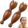 Wood Therapy Massage Tools, Facial Massage Tool with Copper Gua Sha, Eye Massager Tool for Acupressure, Wooden Facial Massage Set