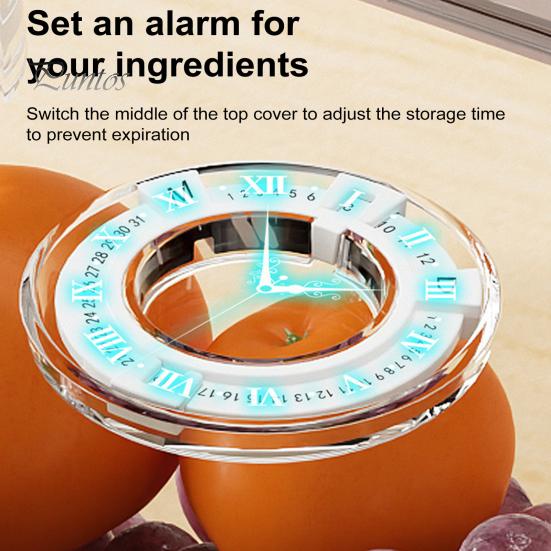 2300/5500ML Airtight Crisper Box with Time Recording Disk Reusable Food Storage Container Fruits Vegetables Loaf Keeper Box for Kitchen Counter