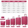 Luggage Sets 6 Piece with Duffel Bags, Hardside Expandable Suitcases with Spinner Wheels TSA Lock, Rose Red