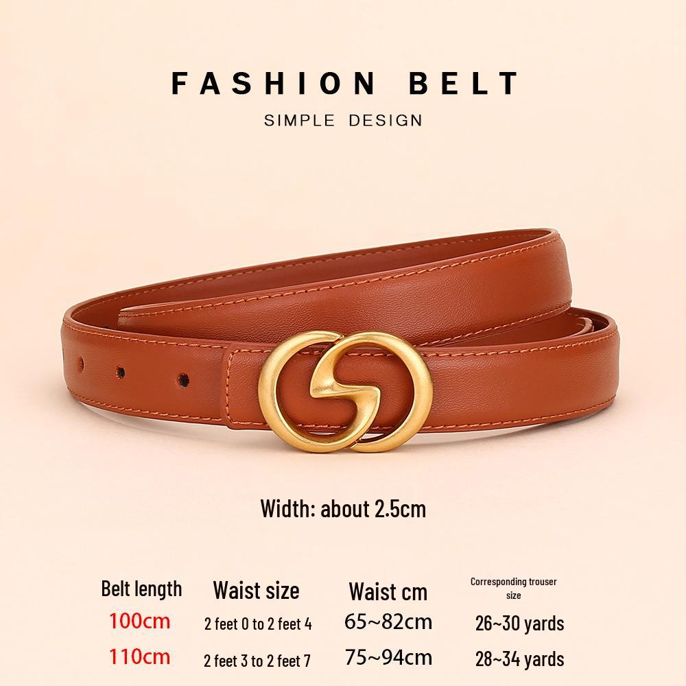 Women's Angola Red Genuine Leather Waist Belt - Fashionable, Versatile, and High-End Cowhide Accessory for Suits and Coats