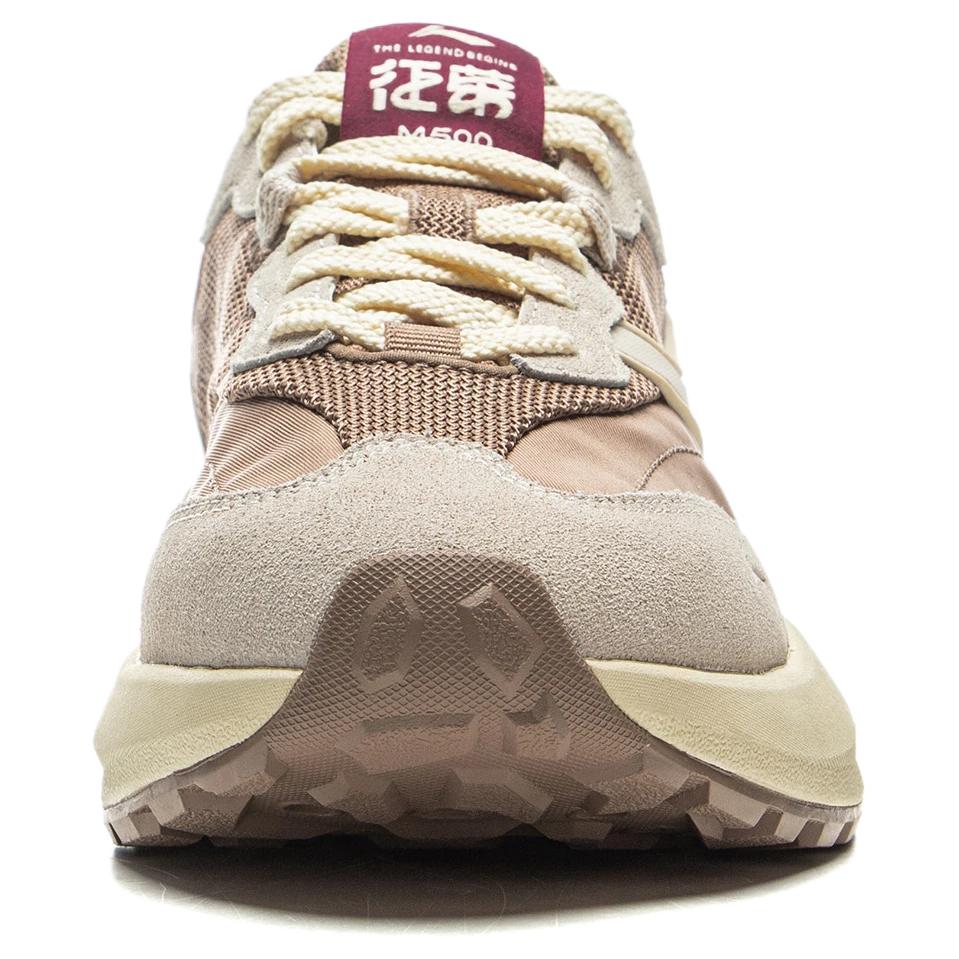 Li Ning Zheng Rong M500 Comfortable Versatile Wear Resistant Non Slip Low Top Casual Shoes Women Sneaker Beige Brown AGCV056-1