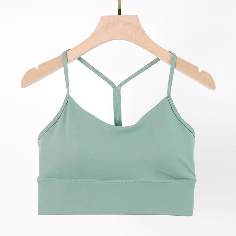 

Летний спортивный бюстгальтер со съемными противоударными подушечками - Тонкая бретелька Y-образной формы на спине Small