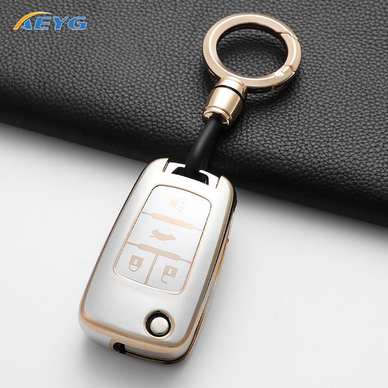 Tpu For Chevrolet Cruze Aveo Trax Sail Malibu Captiva Opel Vauxhall Astra J Corsa Insignia Mokka Car Key Case Shell Fob Key Rope