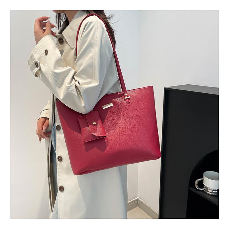 Borsa Tote Minimalista Stile Coreano Grande Capacità Moda Morbida Ecopelle Borsa a Spalla Borsa da Pendolare Casual CLE