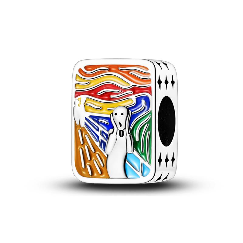 Färgglada Söta Berlocker Pärla Koppar Cz Zirkon Luftballong Vindsnurror Hänge Passar Originalarmband DIY Smycken