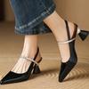 Women New High Heels Sandals Pointed Toe Chunky Shoes Fashion Summer Slippers Designer 2025 Sexy Luxury Pumps Woman Sandalias