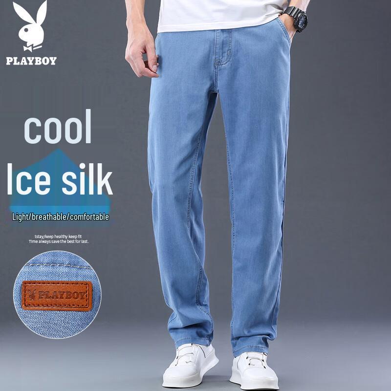 

PLAYBOY Мужские летние прямые джинсы из ледяного шелка 32