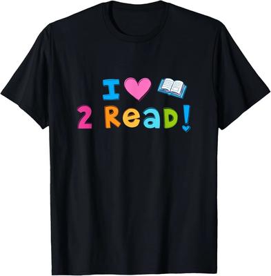 I Love To Read Cute Heart Reading 2 Read Tshirt TShirt Graphic T Shirts Customizable Unisexs Clothing Tops Camiseta Hombre