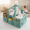 Plush Baby Diaper Basket Large Capacity Diaper Organizer Portable Mommy Bag Boys Girls