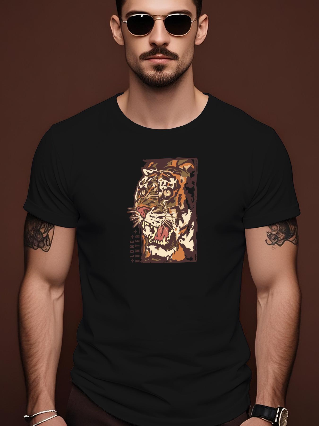 Vintage Tshirt Vintage Angry Tiger Graphic Tshirt - Retro... M