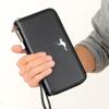 Men's Leather Wallet Large Capacity - Double Zipper Business Clutch (Billetera/Portafoglio Uomo) for Work & Travel