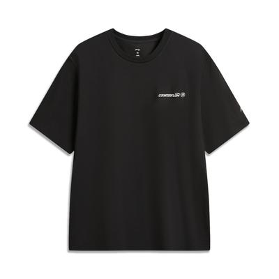 Outdoor CF Quick-Dry Cool Round Neck T-Shirt With Solid Color Letter Logo Men Tops Black ATSW031-4