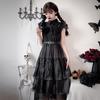 Halloween Gothic Adams Family Wednesday Cosplay Dress Vampire Bride Black Women