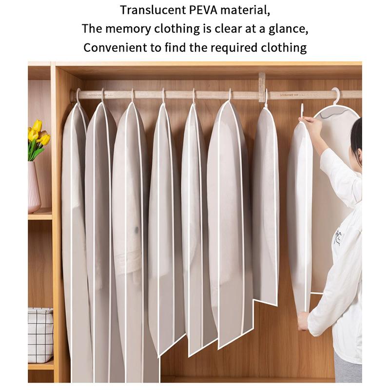 Thickened Washable Clothes Hanging Dust Cover Cover Suit Coat Transparent Fully Enclosed With Zipper Clothes Storage Bag