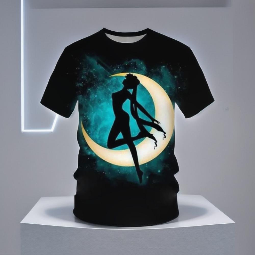 New Sailor Moon Anime 3D Printing Girls Short Sleeve T-shirt Casual O-Neck Anime Sailor Moon Child Unisex Short Sleeve T Shirts