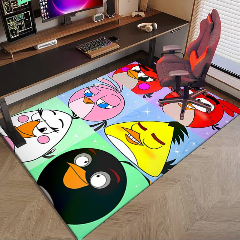 Red Birds Characters Collage Carpet, Chair Rug,Rug for Office Bedroom Living Rooms, Doormat Decor Fan Gift Christmas Gift