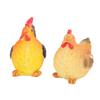 2PCS Easter Chicken Figurines Rooster and Hen Statue Resin Ornaments for Indoor Outdoor Tabletop Decor