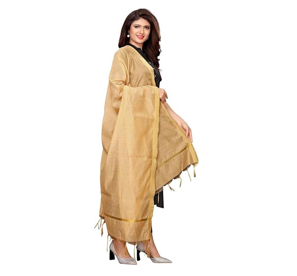 TreegoArt Fashion Women's Plain Cotton Dupatta With Tasseled For Etchnic Wear Long Dupatta Chunnis Odhni - Pack Of 1