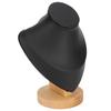 Necklace Display Holder Log Flannel PU Leather Necklace Holder Stand for Retail Store Black