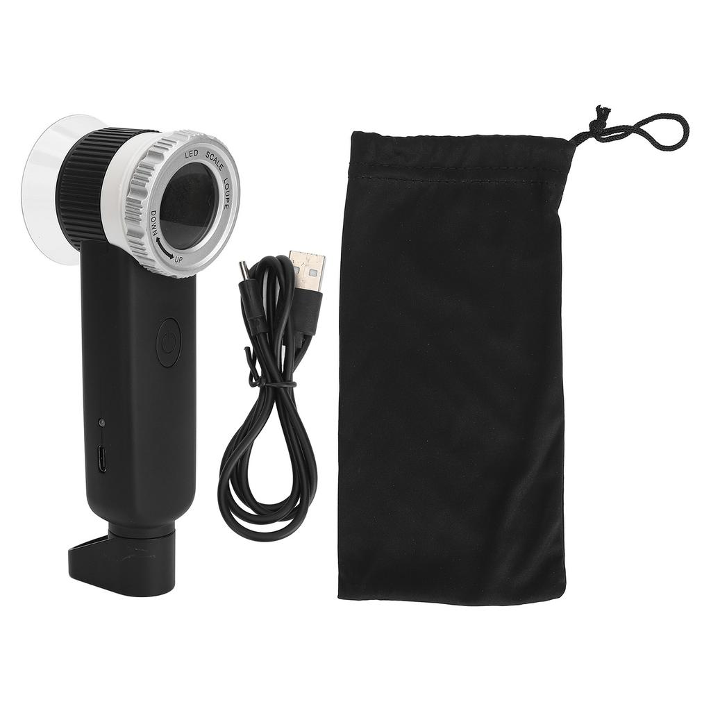 30X Magnifier White Purple Yellow 3 Color Light USB Rechargeable Magnifying Glass with