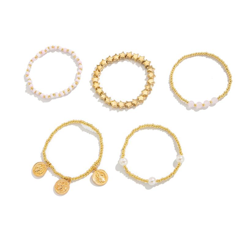 1Set  Bracelets For Women  Vintage Irregular Beads Imitation Pearl Chain Jewelry Gift
