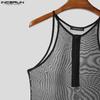 INCERUN Men Sleeveless See Through Mesh Sheer Jumpsuits Underwear Playsuits