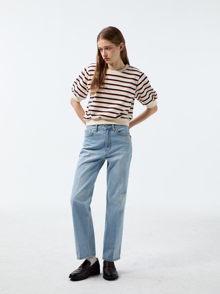 RENNESMIA Striped Crop Sweatshirt_Ivory