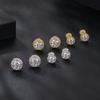 Silver Gold-plated Moissanity Earrings, 0.5 Ct, 925 Silver Studs