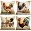 Vintage Farmhouse Roosters Poduszki Poszewka na poduszkę Poliestrowa Poszewka na poduszkę Poduszka dekoracyjna Poszewka na poduszkę Wystrój domu Samochodu Sofy