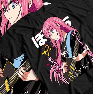 Anime Kawaii Αστείο, Hitori Gotou Bocchi The Rock Μπλουζάκι, Niji Μαύρο T Shirt