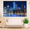 New York Manhattan Night Skyline Tapestry, Aesthetic Wall Hanging for Bedroom & Dorm
