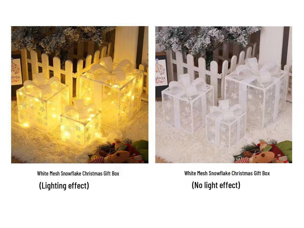 Christmas Gift Box Set: 3-Piece Fairy Light Decorations for Birthday Parties and Ornaments