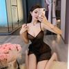 Sous-vêtements sexy grande taille passion dentelle chaude lacets fente simple sexy ensemble nuisette pour femmes