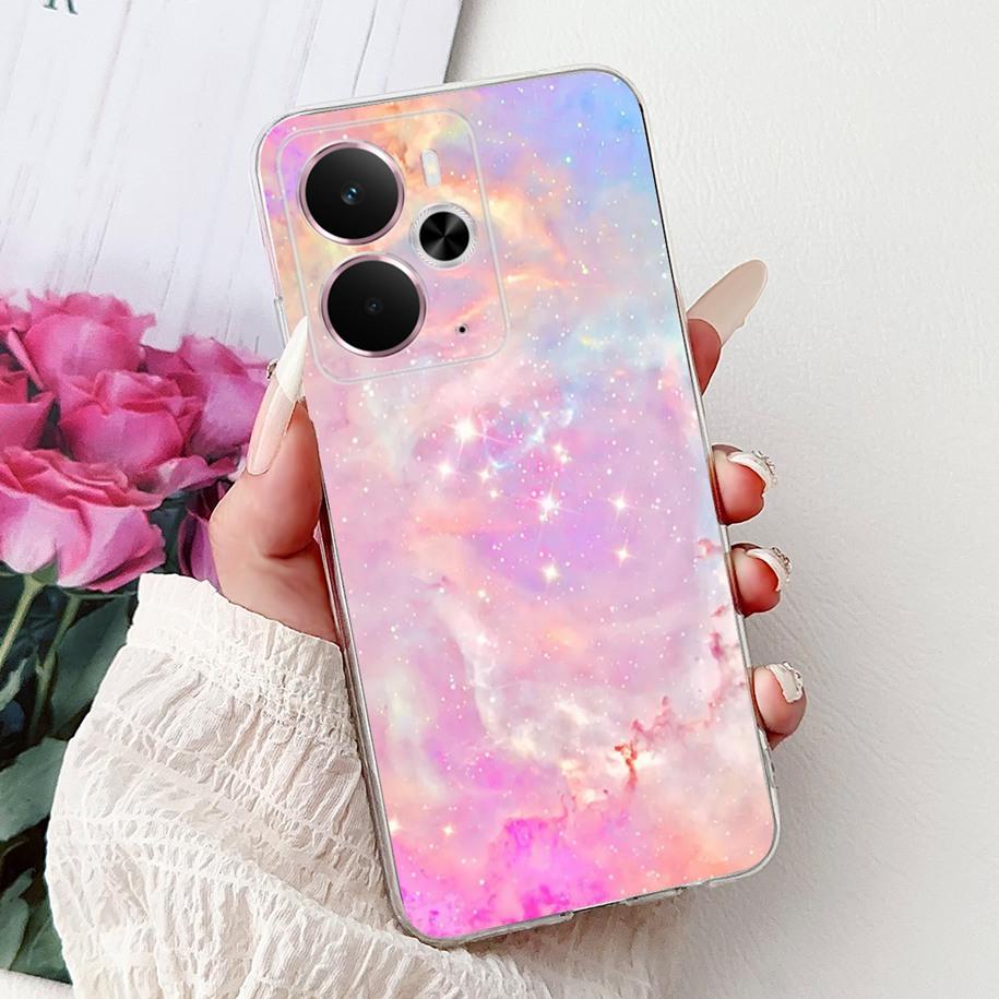 For Realme 14 5G Case Realme 14T Cover RMX5078 RMX5075 Shockproof Silicone Soft TPU Flower Bumper For Realme14 14 T Phone Shells