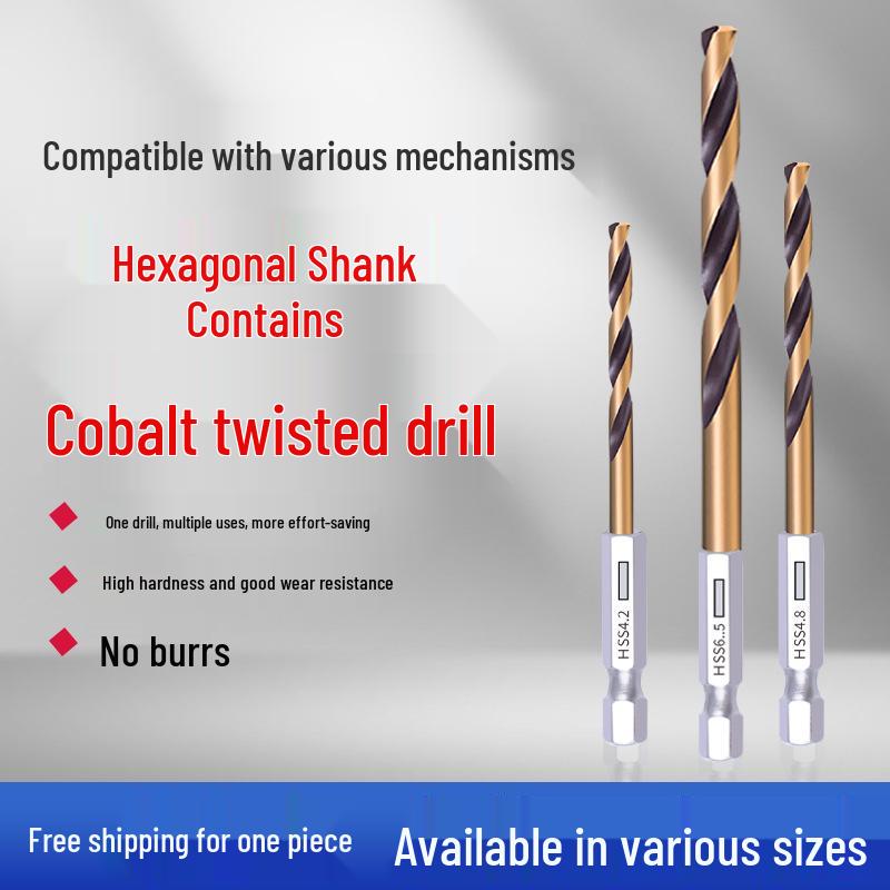 High Hardness Alloy Cobalt Hex Shank Twist Drill Set for Stainless Steel