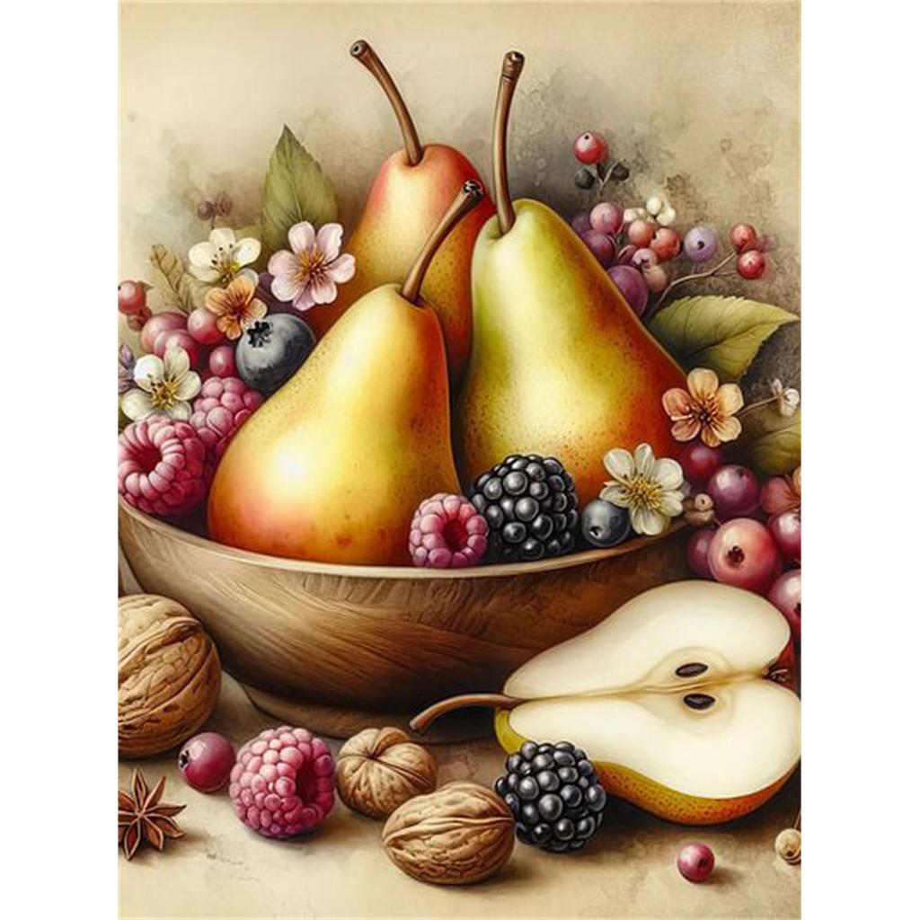 Diamond Painting Fruit Flower Cross Stitch Embroidery Kitchen Landscape Mosaic Round Drill Picture Of Rhinestones Gift