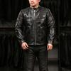 Beckham Beckham tea core cowhide leather jacket men's casual locomotive stand-up collar Ami Kaji leather jacket