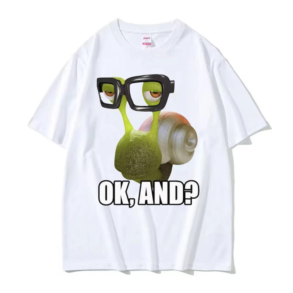 

Ok and Cursed Snail Funny Meme T Shirt Men Casual Summer 100% Cotton Oversized T-shirts Unisex Fashion Humor Short Sleeve Tshirt 5XL