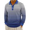 Men's Casual Striped Print Button-Up Long-Sleeve Tops