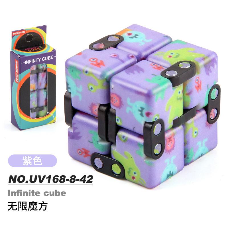 New Strange Decompression Toy Uv Printing Infinite Rubik'S Cube, Decompression Folding Variety Rubik'S Cube Fingertip Rubik'S Cube