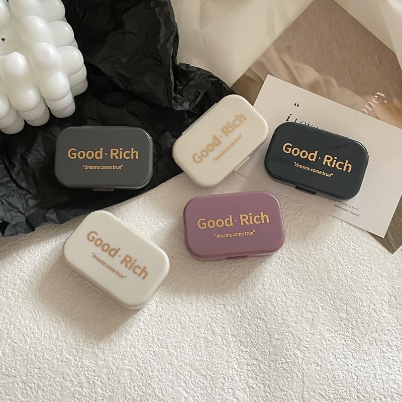 1 Stück Kontaktlinsenbehälter mit Buchstabendruck, Kontaktlinsen-Begleitbox, Beauty Eye Box, tragbare Kontaktlinsenbox mit Spiegelpinzette