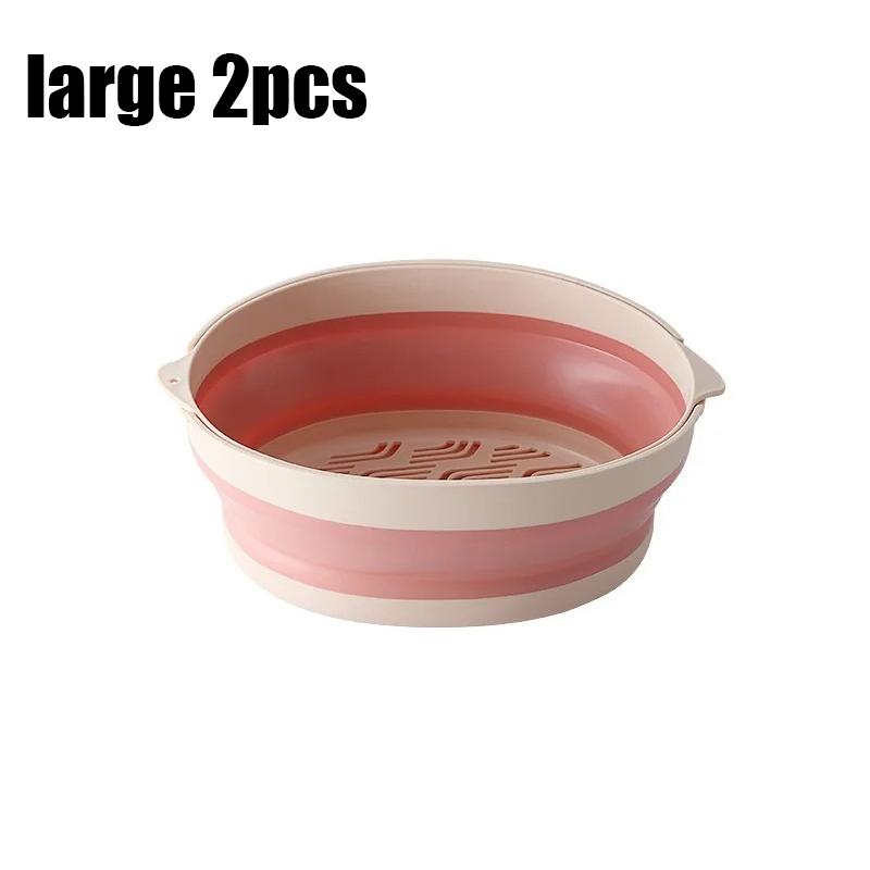 Kitchen Telescopic Folding Drainage Basket Fruit Basket With Handle Folding Travel Home Vegetable Washing Basket Fruit Basket