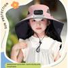 USB Charging Wide Brim Sun Cap Waterproof Sunshade Fan Cap Children's Solar Fan Hat  Boys