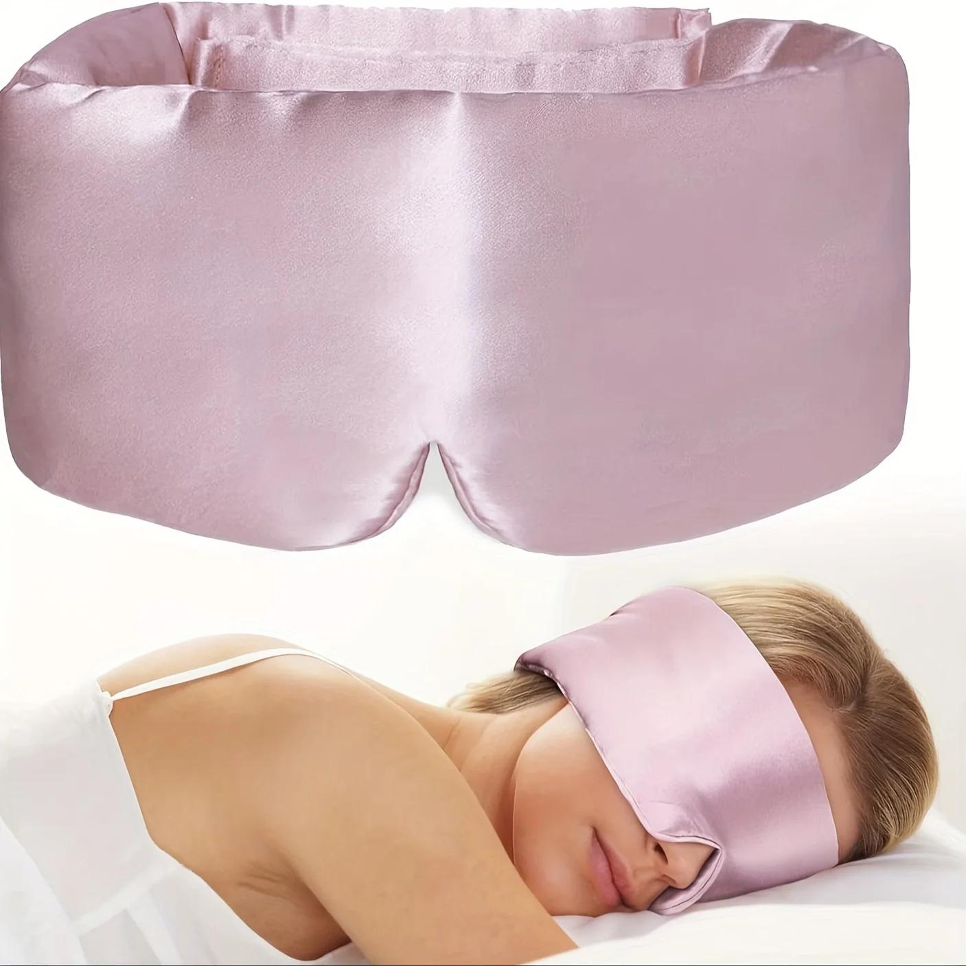 Silk Sleep Mask for Full Eye Coverage-Adjustable, Breathable & Skin-Friendly, Light-Blocking  for Restful Sleep, Sleep Eye Mask