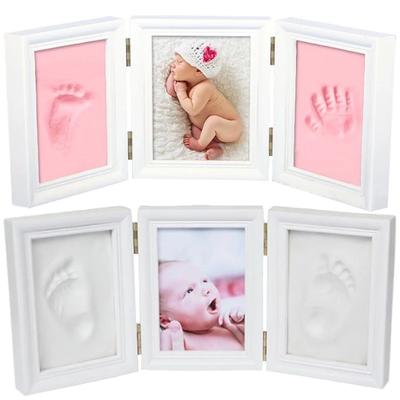 Newborns Photo Frame Baby Molds 3D DIY Soft Clay Inkpad Handprint Footprint Kids Exquisite Souvenirs Casting Home