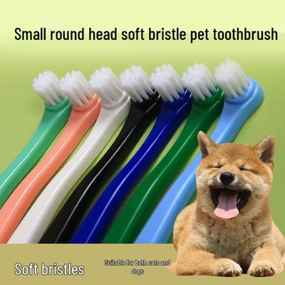Disposable Pet Toothbrush with Round Head for Teeth Cleaning, Individually Packaged