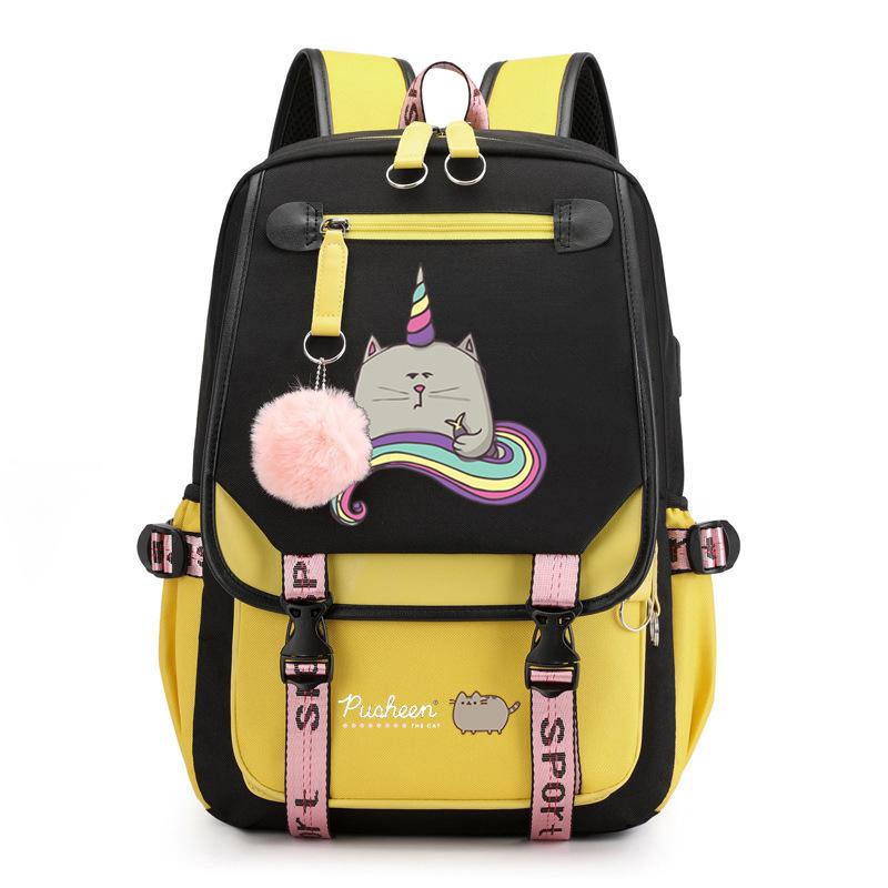 

Fat Ji Cat Cute Printed School Bag Outdoor Travel Oxford Cloth Backpack No Specification