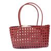 Plastic Hollow Weave Bag Countryside Style Bohemian Style Vegetable Basket Bag Vacation Style Large Capacity Beach Tote Bag