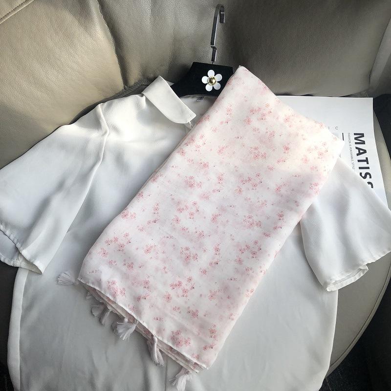 New Luxury Brand Lovely Floral Tassel Cotton Viscose Shawl Scarf Lady High Quality Soft Wrap Pashmina Stole Bufanda Muslim Hijab